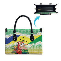 Personalised Malampa Joyeux Noel Leather Bag Proud To Be a Ni-Van Sand Drawing Art - Polynesian Pride