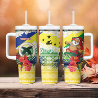 Personalised Malampa Joyeux Noel Tumbler With Handle Proud To Be a Ni-Van Sand Drawing Art - Polynesian Pride