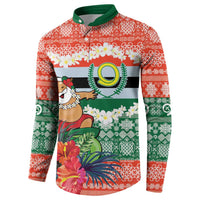 Personalised Penama Joyeux Noel Button Sweatshirt Proud To Be a Ni-Van Sand Drawing Art - Polynesian Pride