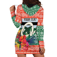 Personalised Penama Joyeux Noel Hoodie Dress Proud To Be a Ni-Van Sand Drawing Art - Polynesian Pride