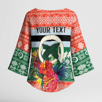 Personalised Penama Joyeux Noel Kimono Sleeve Blouse Proud To Be a Ni-Van Sand Drawing Art - Polynesian Pride