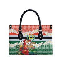 Personalised Penama Joyeux Noel Leather Bag Proud To Be a Ni-Van Sand Drawing Art - Polynesian Pride
