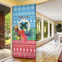 Personalised Sanma Joyeux Noel Door Cover Proud To Be a Ni-Van Sand Drawing Art - Polynesian Pride