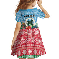 Personalised Sanma Joyeux Noel Family Matching Short Sleeve Bodycon Dress and Hawaiian Shirt Proud To Be a Ni-Van Sand Drawing Art - Polynesian Pride