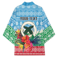 Personalised Sanma Joyeux Noel Kimono Proud To Be a Ni-Van Sand Drawing Art - Polynesian Pride