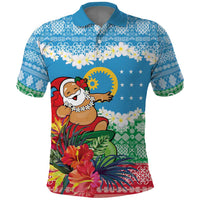 Personalised Sanma Joyeux Noel Polo Shirt Proud To Be a Ni-Van Sand Drawing Art - Polynesian Pride