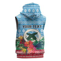 Personalised Sanma Joyeux Noel Sleeveless Hoodie Proud To Be a Ni-Van Sand Drawing Art - Polynesian Pride