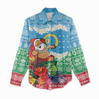 Personalised Sanma Joyeux Noel Women Casual Shirt Proud To Be a Ni-Van Sand Drawing Art - Polynesian Pride