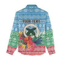 Personalised Sanma Joyeux Noel Women Casual Shirt Proud To Be a Ni-Van Sand Drawing Art - Polynesian Pride