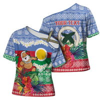 Personalised Shefa Joyeux Noel Cross Shoulder Shirt Proud To Be a Ni-Van Sand Drawing Art - Polynesian Pride