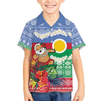 Personalised Shefa Joyeux Noel Family Matching Long Sleeve Bodycon Dress and Hawaiian Shirt Proud To Be a Ni-Van Sand Drawing Art - Polynesian Pride