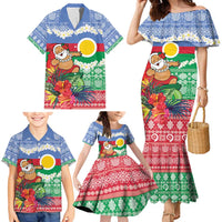 Personalised Shefa Joyeux Noel Family Matching Mermaid Dress and Hawaiian Shirt Proud To Be a Ni-Van Sand Drawing Art - Polynesian Pride