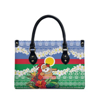 Personalised Shefa Joyeux Noel Leather Bag Proud To Be a Ni-Van Sand Drawing Art - Polynesian Pride