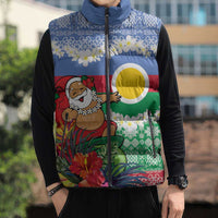 Personalised Shefa Joyeux Noel Sleeveless Puffer Jacket Proud To Be a Ni-Van Sand Drawing Art - Polynesian Pride