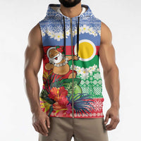 Personalised Shefa Joyeux Noel Sleeveless Zip Hoodie Proud To Be a Ni-Van Sand Drawing Art - Polynesian Pride