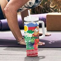 Personalised Shefa Joyeux Noel Tumbler With Handle Proud To Be a Ni-Van Sand Drawing Art - Polynesian Pride