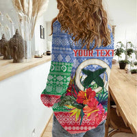 Personalised Shefa Joyeux Noel Women Casual Shirt Proud To Be a Ni-Van Sand Drawing Art - Polynesian Pride