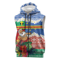Personalised Tafea Joyeux Noel Sleeveless Zip Hoodie Proud To Be a Ni-Van Sand Drawing Art - Polynesian Pride
