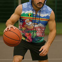 Personalised Tafea Joyeux Noel Sleeveless Zip Hoodie Proud To Be a Ni-Van Sand Drawing Art - Polynesian Pride