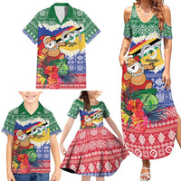 Personalised Torba Joyeux Noel Family Matching Summer Maxi Dress and Hawaiian Shirt Proud To Be a Ni-Van Sand Drawing Art - Polynesian Pride