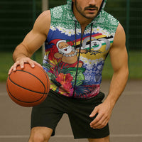 Personalised Torba Joyeux Noel Sleeveless Zip Hoodie Proud To Be a Ni-Van Sand Drawing Art - Polynesian Pride