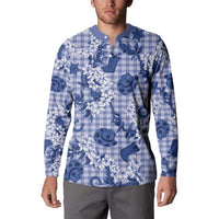 Mokihana Maile Ilima Leis Paniolo Palaka Button Sweatshirt Hawaiian Polu Spirit - Polynesian Pride