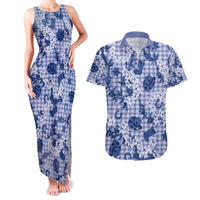 Mokihana Maile Ilima Leis Paniolo Palaka Couples Matching Tank Maxi Dress and Hawaiian Shirt Hawaiian Polu Spirit - Polynesian Pride