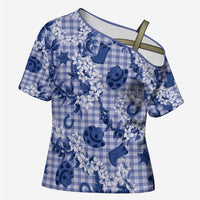 Mokihana Maile Ilima Leis Paniolo Palaka Cross Shoulder Shirt Hawaiian Polu Spirit - Polynesian Pride