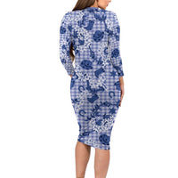 Mokihana Maile Ilima Leis Paniolo Palaka Family Matching Long Sleeve Bodycon Dress and Hawaiian Shirt Hawaiian Polu Spirit LT9 - Polynesian Pride