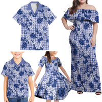 Mokihana Maile Ilima Leis Paniolo Palaka Family Matching Off Shoulder Maxi Dress and Hawaiian Shirt Hawaiian Polu Spirit LT9 - Polynesian Pride