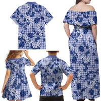 Mokihana Maile Ilima Leis Paniolo Palaka Family Matching Off Shoulder Maxi Dress and Hawaiian Shirt Hawaiian Polu Spirit - Polynesian Pride