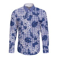 Mokihana Maile Ilima Leis Paniolo Palaka Long Sleeve Button Shirt Hawaiian Polu Spirit - Polynesian Pride