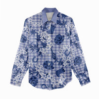 Mokihana Maile Ilima Leis Paniolo Palaka Women Casual Shirt Hawaiian Polu Spirit - Polynesian Pride