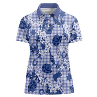 Mokihana Maile Ilima Leis Paniolo Palaka Women Polo Shirt Hawaiian Polu Spirit - Polynesian Pride