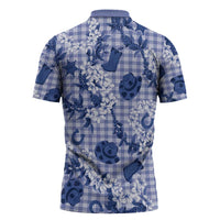 Mokihana Maile Ilima Leis Paniolo Palaka Zipper Polo Shirt Hawaiian Polu Spirit - Polynesian Pride