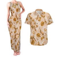 Mokihana Maile Ilima Leis Paniolo Palaka Couples Matching Tank Maxi Dress and Hawaiian Shirt Hawaiian Kula Spirit - Polynesian Pride