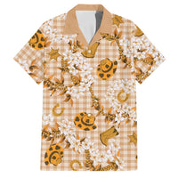 Mokihana Maile Ilima Leis Paniolo Palaka Family Matching Mermaid Dress and Hawaiian Shirt Hawaiian Kula Spirit LT9 Dad's Shirt - Short Sleeve Gold - Polynesian Pride