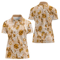 Mokihana Maile Ilima Leis Paniolo Palaka Women Polo Shirt Hawaiian Kula Spirit - Polynesian Pride
