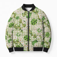 Mokihana Maile Ilima Leis Paniolo Palaka Bomber Puffer Jacket Hawaiian Omaomo Ala Spirit - Polynesian Pride