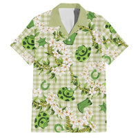 Mokihana Maile Ilima Leis Paniolo Palaka Family Matching Off The Shoulder Long Sleeve Dress and Hawaiian Shirt Hawaiian Omaomo Ala Spirit LT9 Dad's Shirt - Short Sleeve Green - Polynesian Pride