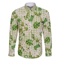 Mokihana Maile Ilima Leis Paniolo Palaka Family Matching Summer Maxi Dress and Hawaiian Shirt Hawaiian Omaomo Ala Spirit LT9 Dad's Shirt - Long Sleeve Green - Polynesian Pride