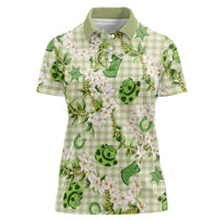 Mokihana Maile Ilima Leis Paniolo Palaka Women Polo Shirt Hawaiian Omaomo Ala Spirit - Polynesian Pride