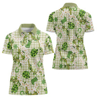 Mokihana Maile Ilima Leis Paniolo Palaka Women Polo Shirt Hawaiian Omaomo Ala Spirit - Polynesian Pride
