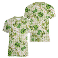 Mokihana Maile Ilima Leis Paniolo Palaka Women V-Neck T-Shirt Hawaiian Omaomo Ala Spirit LT9 - Polynesian Pride