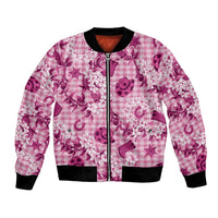 Mokihana Maile Ilima Leis Paniolo Palaka Bomber Jacket Hawaiian Omaomo Ulaula Spirit - Polynesian Pride