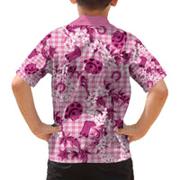 Mokihana Maile Ilima Leis Paniolo Palaka Family Matching Off The Shoulder Long Sleeve Dress and Hawaiian Shirt Hawaiian Omaomo Ulaula Spirit LT9 - Polynesian Pride