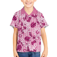 Mokihana Maile Ilima Leis Paniolo Palaka Family Matching Off The Shoulder Long Sleeve Dress and Hawaiian Shirt Hawaiian Omaomo Ulaula Spirit LT9 - Polynesian Pride