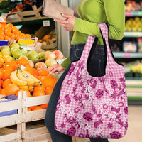 Mokihana Maile Ilima Leis Paniolo Palaka Grocery Bag Hawaiian Omaomo Ulaula Spirit - Polynesian Pride