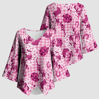 Mokihana Maile Ilima Leis Paniolo Palaka Kimono Sleeve Blouse Hawaiian Omaomo Ulaula Spirit - Polynesian Pride