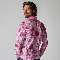 Mokihana Maile Ilima Leis Paniolo Palaka Long Sleeve Polo Shirt Hawaiian Omaomo Ulaula Spirit - Polynesian Pride